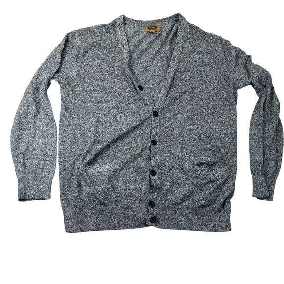 The Foundry Mens Cardigan Sweater Size XLT Heather Gray Button-Up V-Neck Knit - Picture 1 of 12